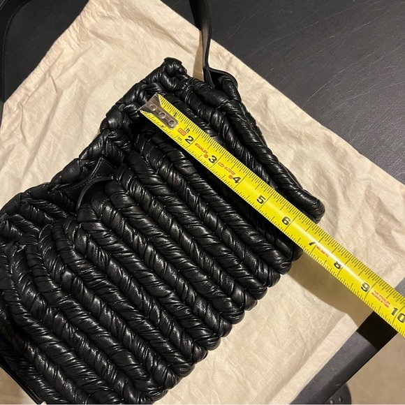 $844 Nanushka Women's Off Black The Busket Faux Leather Shoulder Purse Bag - Picture 9 of 10